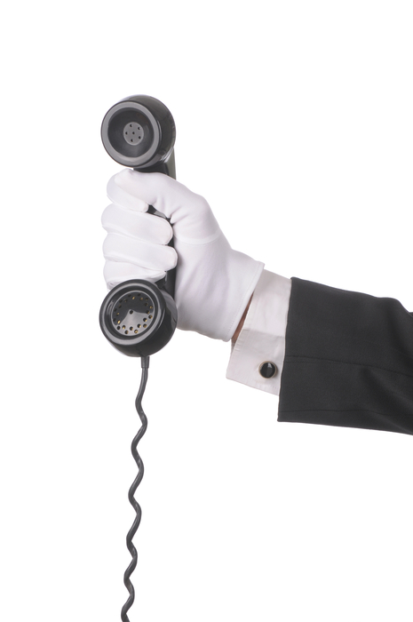 Butler with Telephone Receiver