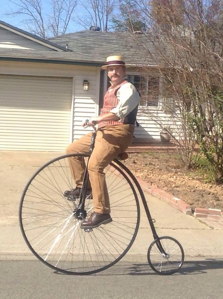 Pedalling a Pennyfarthing