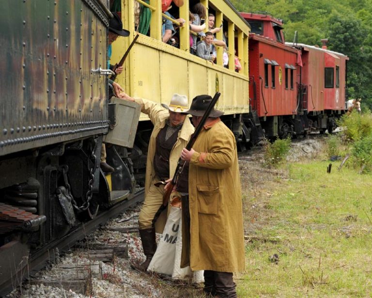 Train Robbery in the Old West Civilized Fashion
