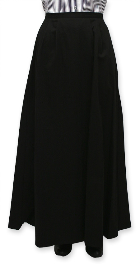  Victorian Old West Edwardian Ladies Skirts Black Cotton Solid Dress Work |Antique Vintage Fashioned Wedding Theatrical Reenacting Costume | Motorist Aviator Nanny and Chimneysweep