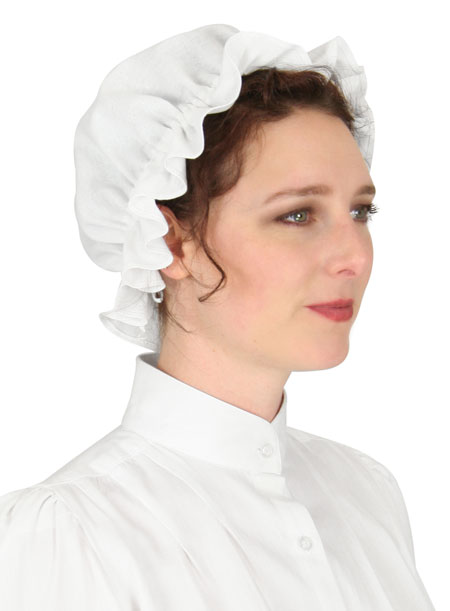  Victorian Old West Ladies Hats White Cotton Caps Bathing Suits |Antique Vintage Fashioned Wedding Theatrical Reenacting Costume | Beachwear