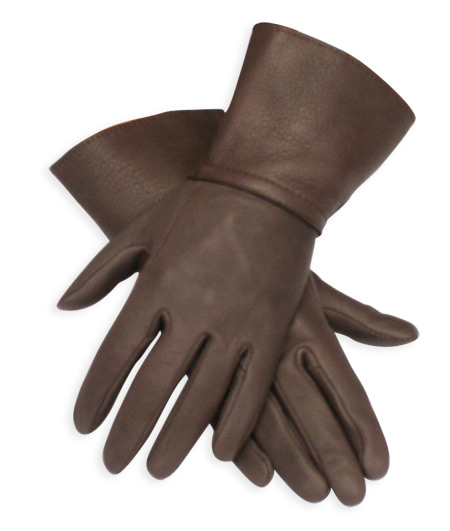  Victorian Old West Steampunk Mens Accessories Brown Leather Solid Gauntlets Gloves |Antique Vintage Fashioned Wedding Theatrical Reenacting Costume | Adventurer Mad Scientist Motorist
