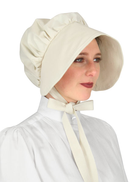  Victorian Old West Edwardian Ladies Hats Ivory Muslin Bonnets |Antique Vintage Fashioned Wedding Theatrical Reenacting Costume |