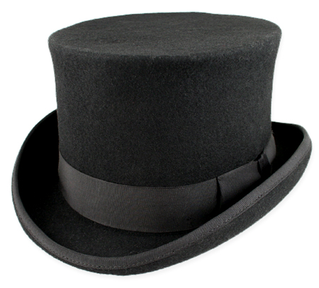  Victorian Old West Steampunk Regency Mens Hats Black Wool Felt Top |Antique Vintage Fashioned Wedding Theatrical Reenacting Costume | Dickens Vampire