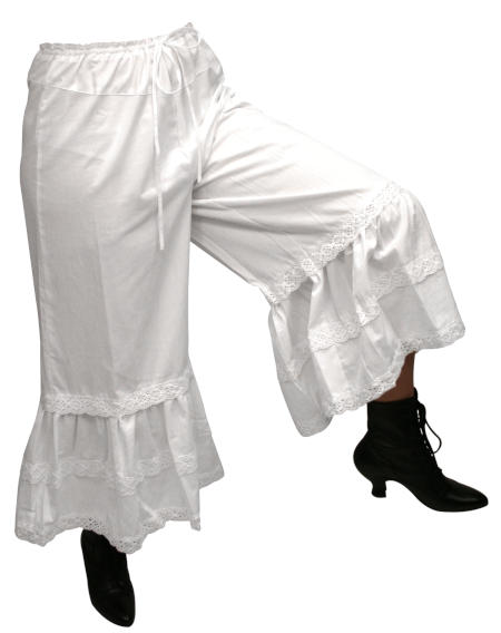  Victorian Old West Edwardian Ladies Lingerie White Cotton Solid Bloomers |Antique Vintage Fashioned Wedding Theatrical Reenacting Costume |