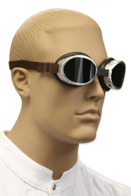  Victorian Steampunk Edwardian Eyewear Silver Aluminum Goggles |Antique Vintage Old Fashioned Wedding Theatrical Reenacting Costume | Adventurer Motorist Aviator Gifts Stocking Stuffers for Him Her