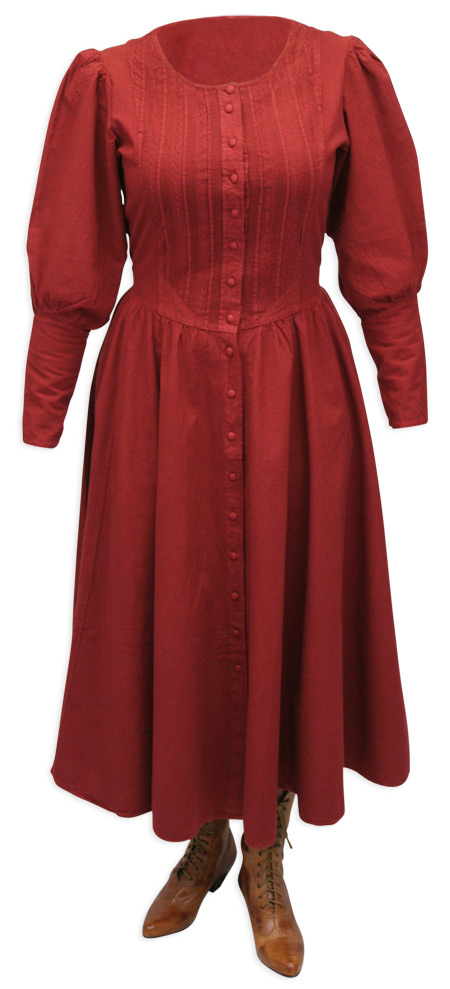  Victorian Old West Steampunk Ladies Dresses and Suits Red Cotton Solid |Antique Vintage Fashioned Wedding Theatrical Reenacting Costume |