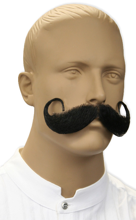  Victorian Old West Steampunk Mens Mustaches Black Natural |Antique Vintage Fashioned Wedding Theatrical Reenacting Costume | Stocking Stuffers Gifts for Him