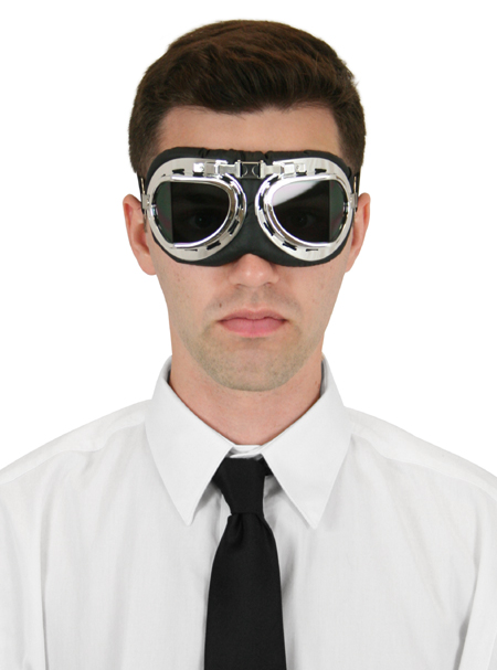  Victorian Eyewear Silver Plastic Goggles |Antique Vintage Old Fashioned Wedding Theatrical Reenacting Costume | Motorist