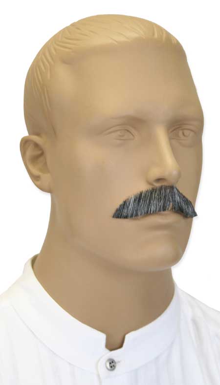  Victorian Old West Mens Mustaches Gray Natural |Antique Vintage Fashioned Wedding Theatrical Reenacting Costume |
