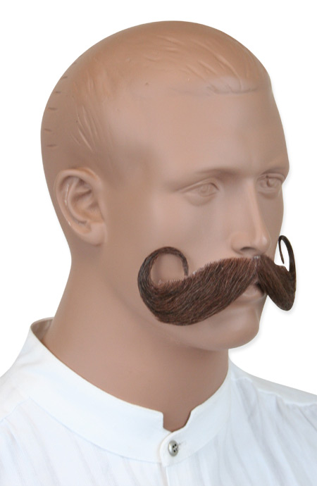  Victorian Old West Steampunk Mens Mustaches Brown Natural |Antique Vintage Fashioned Wedding Theatrical Reenacting Costume |