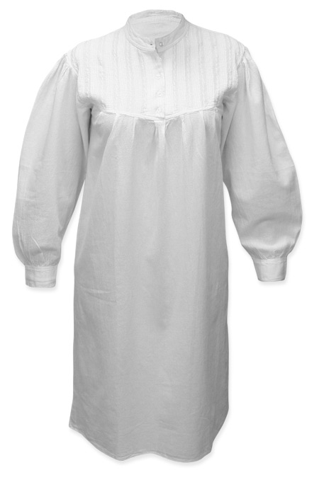  Victorian Old West Edwardian Ladies Lingerie White Cotton Solid Chemise Sleep Wear |Antique Vintage Fashioned Wedding Theatrical Reenacting Costume | Frankenstein