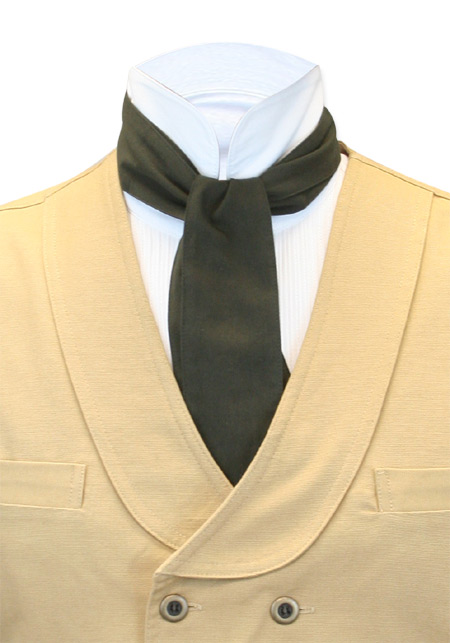 Cravat Tie Victorian Theater Edwardian Morning Dress Men's Sage Green Ascot 