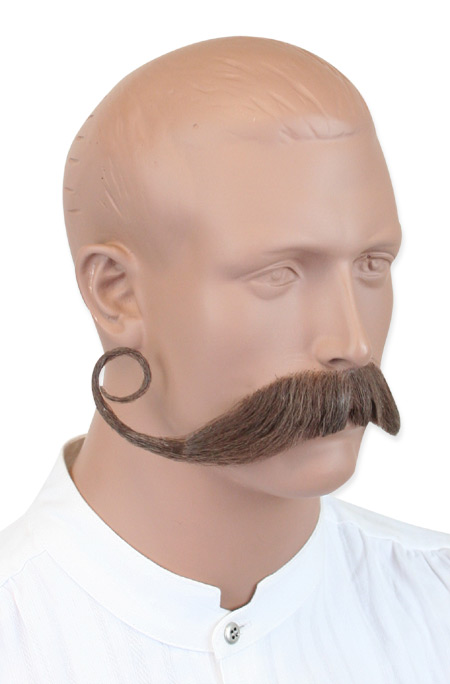  Victorian Old West Mens Mustaches Brown Natural |Antique Vintage Fashioned Wedding Theatrical Reenacting Costume |