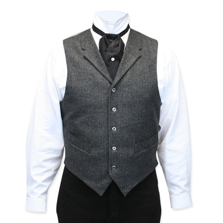  Victorian Old West Edwardian Mens Vests Gray Tweed Wool Blend Herringbone Dress Work Matched Separates |Antique Vintage Fashioned Wedding Theatrical Reenacting Costume | Motorist Aviator