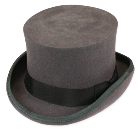  Victorian Old West Steampunk Edwardian Mens Hats Gray Wool Felt Top |Antique Vintage Fashioned Wedding Theatrical Reenacting Costume | Dickens