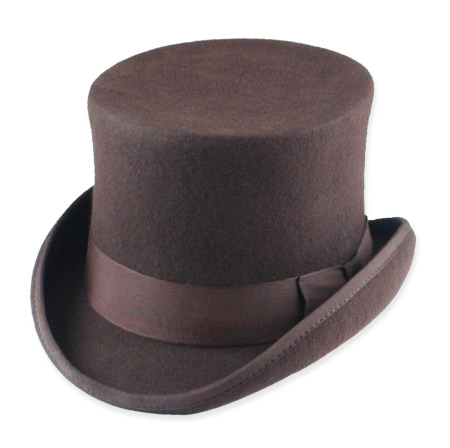  Victorian Old West Mens Hats Brown Wool Felt Top |Antique Vintage Fashioned Wedding Theatrical Reenacting Costume | Gifts for Him