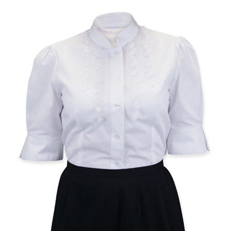  Victorian Old West Ladies Blouses White Cotton Solid Fitted |Antique Vintage Fashioned Wedding Theatrical Reenacting Costume | Suffragist