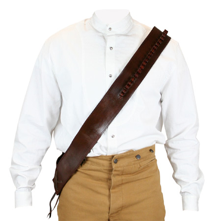  Old West Steampunk Holsters and Gunbelts Brown Leather Un-Tooled Bandoliers Cartridge Belts |Antique Vintage Fashioned Wedding Theatrical Reenacting Costume | Adventurer Gifts for Him