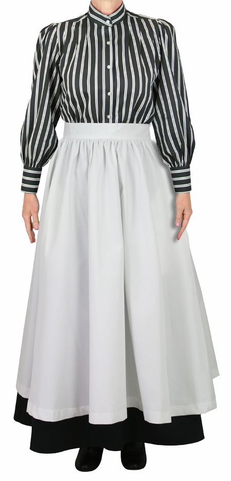  Victorian Old West Edwardian Ladies Accessories White Cotton Solid Aprons |Antique Vintage Fashioned Wedding Theatrical Reenacting Costume |