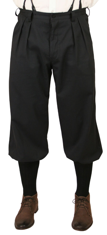  Victorian Steampunk Edwardian Mens Pants Black Cotton Solid Knickers |Antique Vintage Old Fashioned Wedding Theatrical Reenacting Costume |