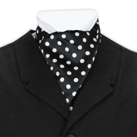  Victorian Old West Edwardian Mens Ties Black White Satin Microfiber Synthetic Geometric Ascots |Antique Vintage Fashioned Wedding Theatrical Reenacting Costume | Smoking
