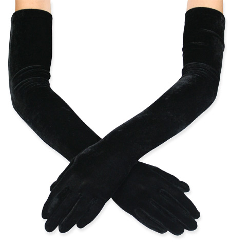  Victorian Old West Edwardian Ladies Accessories Black Velvet Synthetic Solid Gloves |Antique Vintage Fashioned Wedding Theatrical Reenacting Costume | NYE