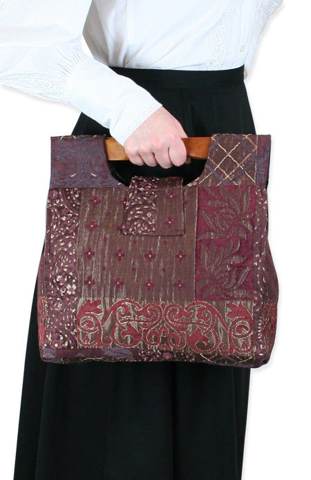  Victorian Old West Edwardian Steampunk Ladies Accessories Red Carpetbags |Antique Vintage Fashioned Wedding Theatrical Reenacting Costume |