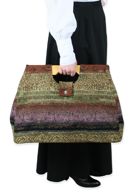  Victorian Old West Edwardian Steampunk Ladies Accessories Brown Carpetbags |Antique Vintage Fashioned Wedding Theatrical Reenacting Costume | Nanny and Chimneysweep