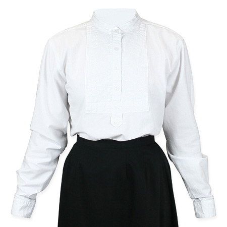  Victorian Old West Edwardian Ladies Blouses White Cotton Solid Work |Antique Vintage Fashioned Wedding Theatrical Reenacting Costume |