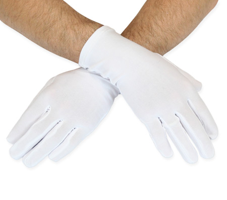  Victorian Steampunk Edwardian Mens Accessories White Synthetic Gloves |Antique Vintage Old Fashioned Wedding Theatrical Reenacting Costume | Adventurer Jack the Ripper