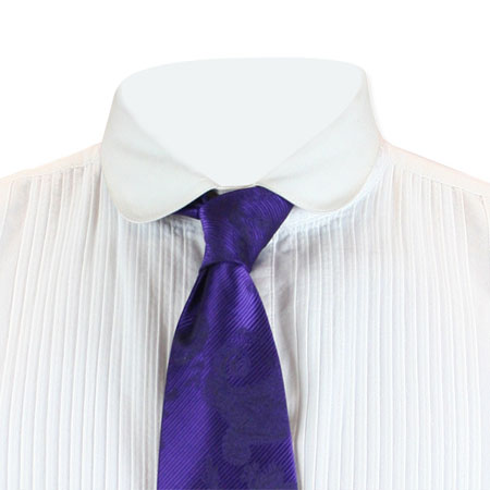  Victorian Old West Edwardian Mens Ties Purple Satin Synthetic Floral Four-In-Hand |Antique Vintage Fashioned Wedding Theatrical Reenacting Costume |