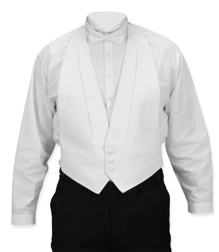  Victorian Mens Vests White Synthetic Solid Geometric Dress |Antique Vintage Old Fashioned Wedding Theatrical Reenacting Costume |