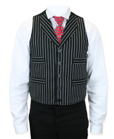  Victorian Old West Edwardian Mens Vests Black White Cotton Stripe Dress Matched Separates |Antique Vintage Fashioned Wedding Theatrical Reenacting Costume |