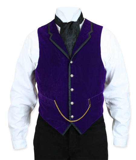  Victorian Steampunk Edwardian Mens Vests Purple Velvet Solid Dress |Antique Vintage Old Fashioned Wedding Theatrical Reenacting Costume |