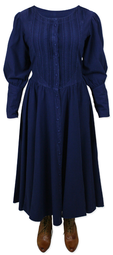  Victorian Old West Ladies Dresses and Suits Blue Cotton Solid |Antique Vintage Fashioned Wedding Theatrical Reenacting Costume |