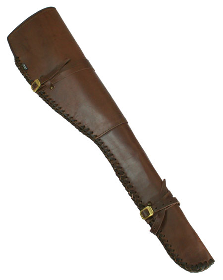  Old West Holsters and Gunbelts Brown Leather Un-Tooled Rifle Scabbards |Antique Vintage Fashioned Wedding Theatrical Reenacting Costume | Gifts for Her Him