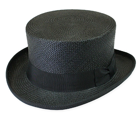  Victorian Old West Edwardian Mens Hats Black Straw Top |Antique Vintage Fashioned Wedding Theatrical Reenacting Costume |