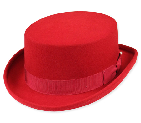  Victorian Old West Edwardian Mens Hats Red Wool Felt Top |Antique Vintage Fashioned Wedding Theatrical Reenacting Costume |