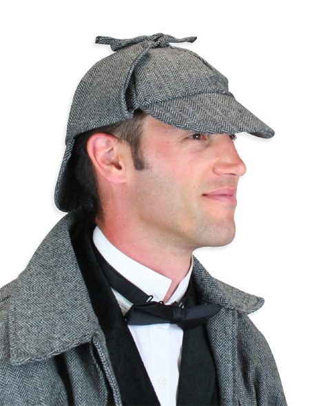  Victorian Steampunk Edwardian Mens Hats Gray Synthetic Caps |Antique Vintage Old Fashioned Wedding Theatrical Reenacting Costume | Holmes and Watson