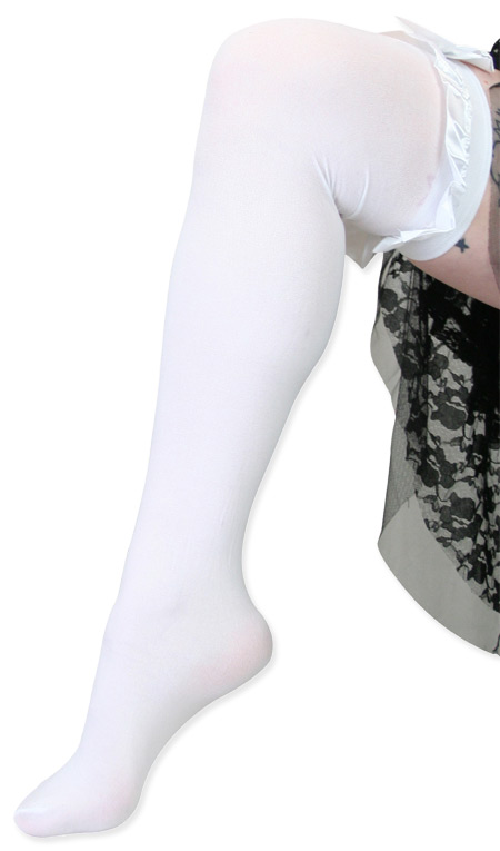  Victorian Steampunk Edwardian Ladies Lingerie White Nylon Solid Stockings |Antique Vintage Old Fashioned Wedding Theatrical Reenacting Costume | Gifts for Her Stocking Stuffers