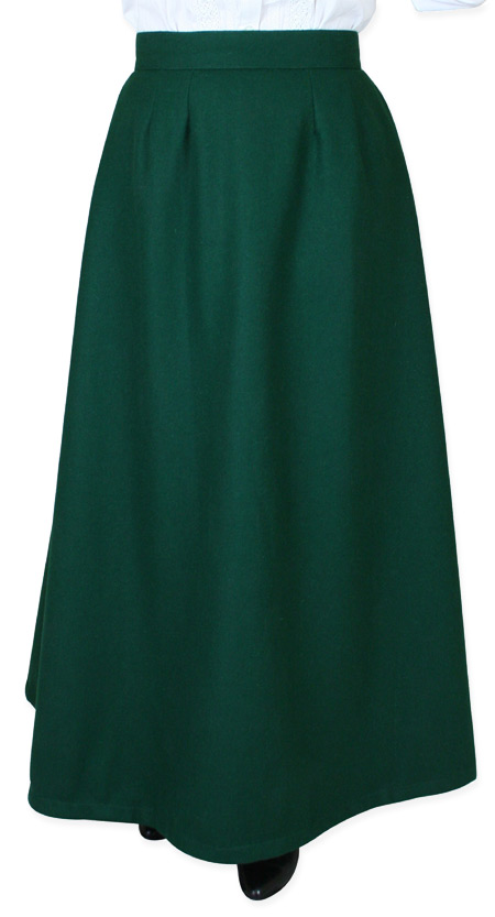  Victorian Old West Ladies Skirts Green Wool Satin Solid Dress |Antique Vintage Fashioned Wedding Theatrical Reenacting Costume | Dickens