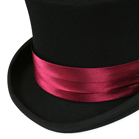  Victorian Old West Edwardian Mens Hats Burgundy Red Satin Hat Bands |Antique Vintage Fashioned Wedding Theatrical Reenacting Costume | Dickens
