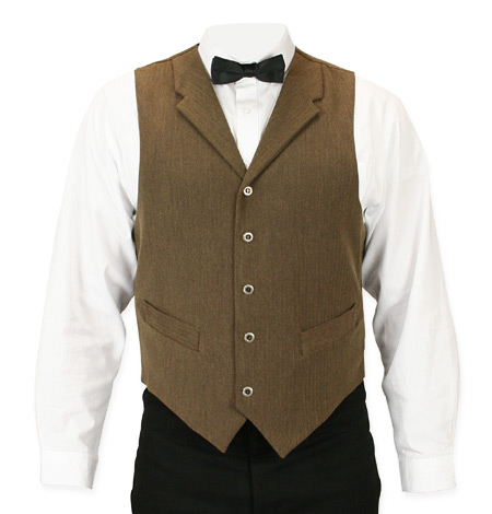  Victorian Old West Edwardian Mens Vests Brown Synthetic Solid Dress |Antique Vintage Fashioned Wedding Theatrical Reenacting Costume |