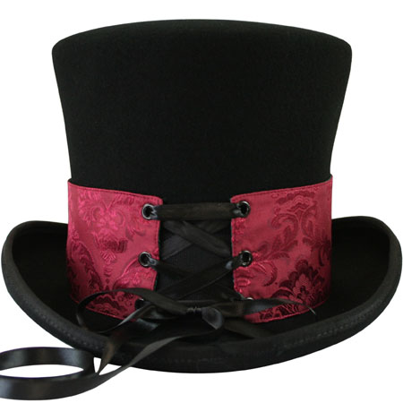  Victorian Steampunk Edwardian Mens Hats Burgundy Green Red Satin Microfiber Hat Bands |Antique Vintage Old Fashioned Wedding Theatrical Reenacting Costume | Gifts for Him