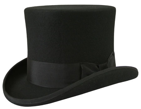  Victorian Regency Steampunk Edwardian Mens Hats Black Wool Felt Top |Antique Vintage Old Fashioned Wedding Theatrical Reenacting Costume | Dickens