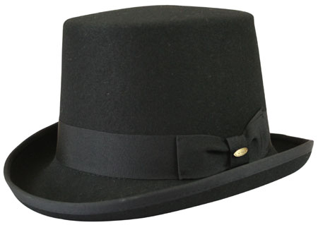  Victorian Regency Mens Hats Black Wool Felt Top |Antique Vintage Old Fashioned Wedding Theatrical Reenacting Costume |