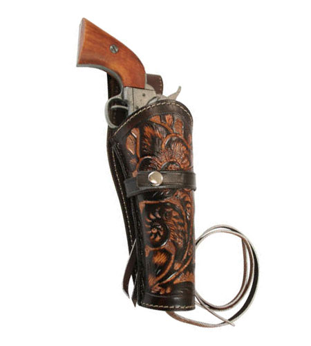  Old West Holsters and Gunbelts Brown Two-Tone Leather Tooled |Antique Vintage Fashioned Wedding Theatrical Reenacting Costume |
