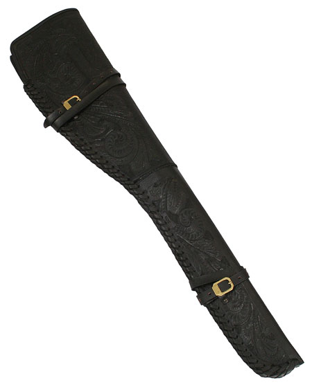  Old West Holsters and Gunbelts Black Leather Tooled Rifle Scabbards |Antique Vintage Fashioned Wedding Theatrical Reenacting Costume |