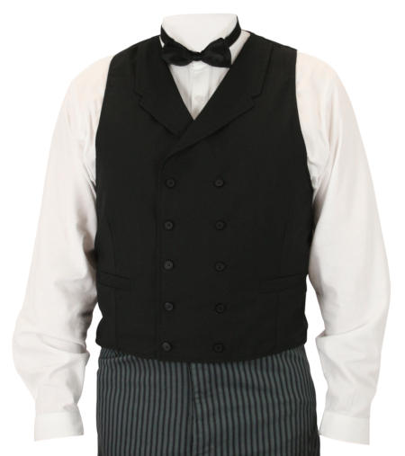  Victorian Old West Edwardian Mens Vests Black Wool Blend Solid Dress Matched Separates |Antique Vintage Fashioned Wedding Theatrical Reenacting Costume |